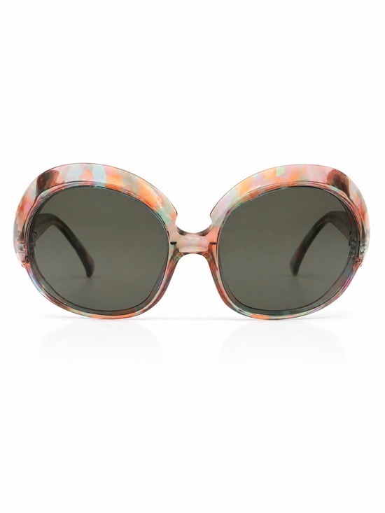 April Accessories - APRIL 401 Oversized Round Sunglasses Pastel Tortoise Retro Statement